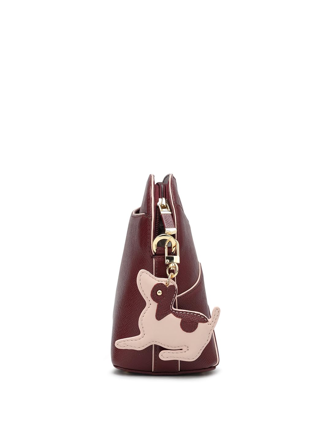 Da Milano Genuine Leather Red Sling Bag (01132) (Small)