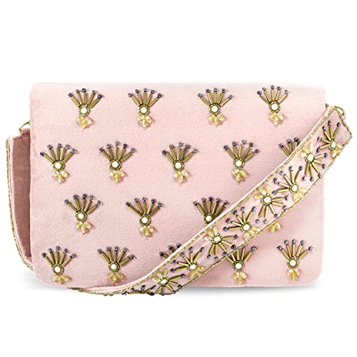 Peora Peach Clutch Purses for Women Handmade Evening Handbags Bridal Clutch(C86PCH)