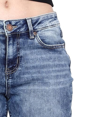 HAPPENING Plus Size Women -Curvy Slim Fit Stretch Denim Capri/Cropped Jeans- MID Rise -Above Ankle-Faded Mid Blue- Waist Size 30(M) to 48(8XL) inch (in, Numeric, 42, Faded Mid Blue)