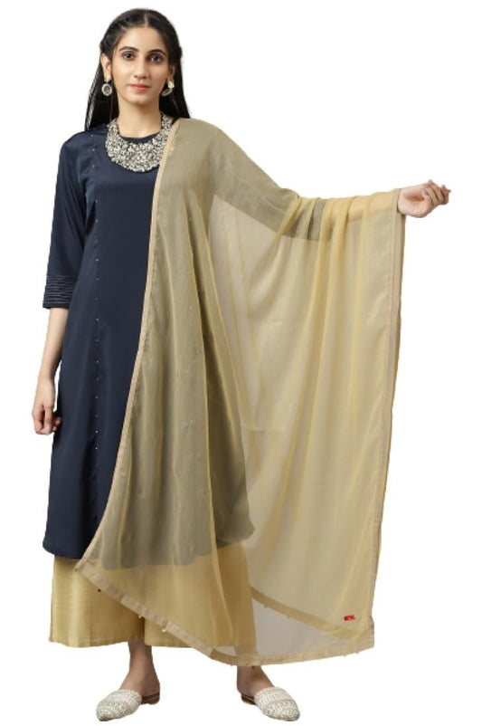 W for Woman Golden Chiffon Dupatta With Sequin