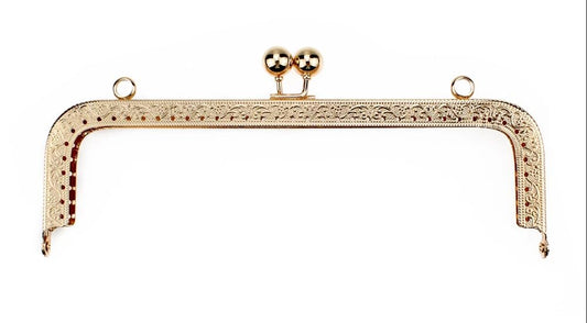 Tia Purse, Clutch Bag Making Metal Frames, Heavy Quality and Premium Finish (Golden Premium Frame -Rectangle-7Inch-4Pc)