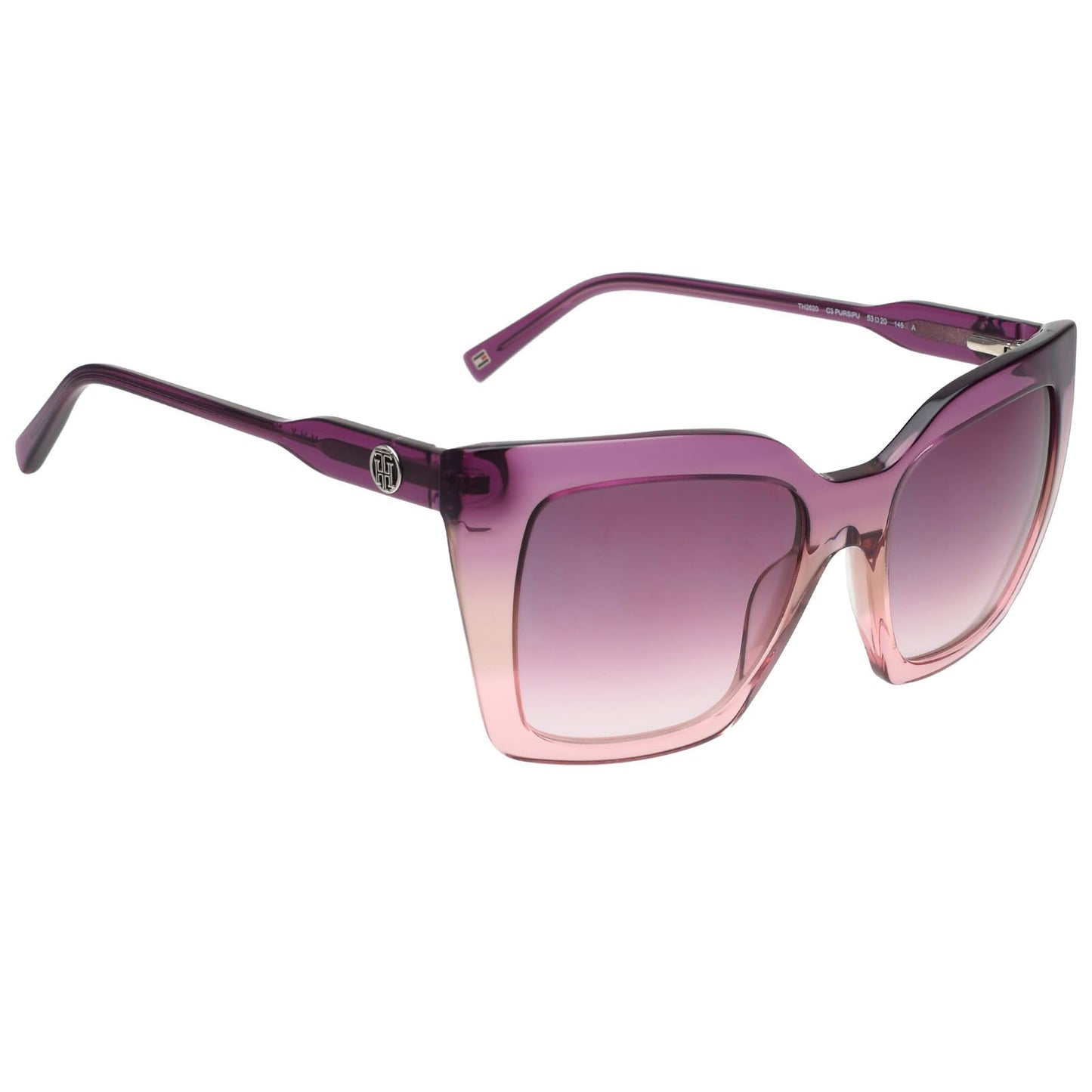 Tommy Hilfiger|Purple Full-rim Frame Cat-eye Sunglasses|100% UV Protected (Uv 400) Purple Gradient Faded Lens|Women's | Medium | TH 2620 C3 PURSIPU 53 S