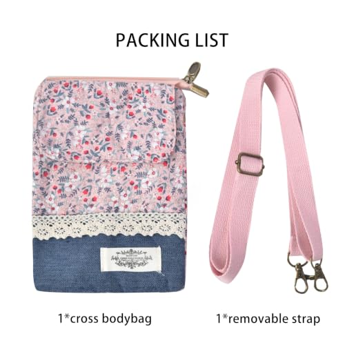 DIANZHU Cotton Sling Bag for Women, Boho Crossbody Handbag Purse