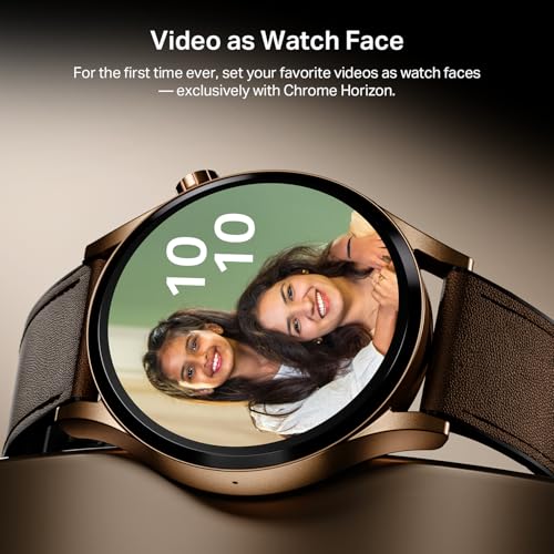 boAt Chrome Horizon, Premium Metal Body, Video Watch Faces, 1.51”(3.83cm) AMOLED Round Display, HRV & VO2 Max, Auto-Activity Detection, ASAP Charge, HRV Smartwatch for Men & Women (Coco Brown)