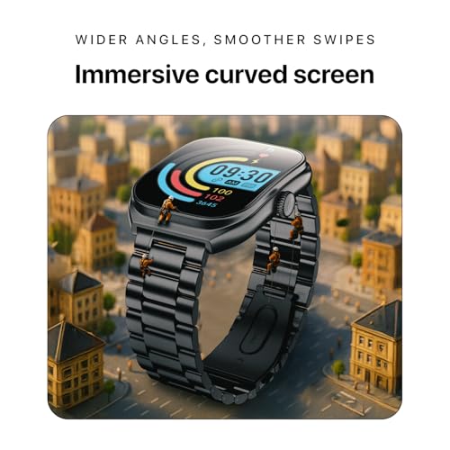 Noise Icon Arc 2.01" Immersive Curved Display Smartwatch, 10-Day Battery, 1ATM Water Resistant, Functional Crown, 100+ Sports Modes, Health Suite™, Voice Assistant, Built-in Games (Elite Black)