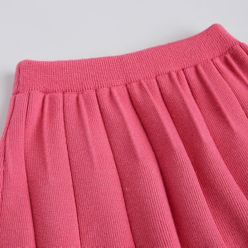 Hopscotch Girls Full Sleeves Pink 2-Pc Floral Applique Sweater & Skirt (18-24 Months)
