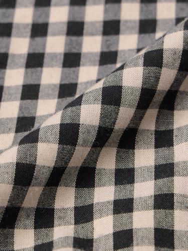 The Souled Store Cherry Berry: Women and Girls Full Sleeves Button-Down Collar Black and Beige Checkered Cotton Regular Fit Lightweight Embroidered Casual Shirt