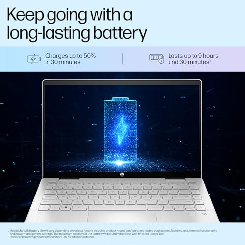 HP Pavilion x360, 13th Gen Intel Core i5-1335U Laptop (16GB DDR4, 512GB SSD) Touchscreen, 14"/35.6cm, FHD, Win 11, Office 21, Silver, 1.51kg, Iris Xe, FPR, 5MP Camera, Backlit KB, Pen, ek1074TU