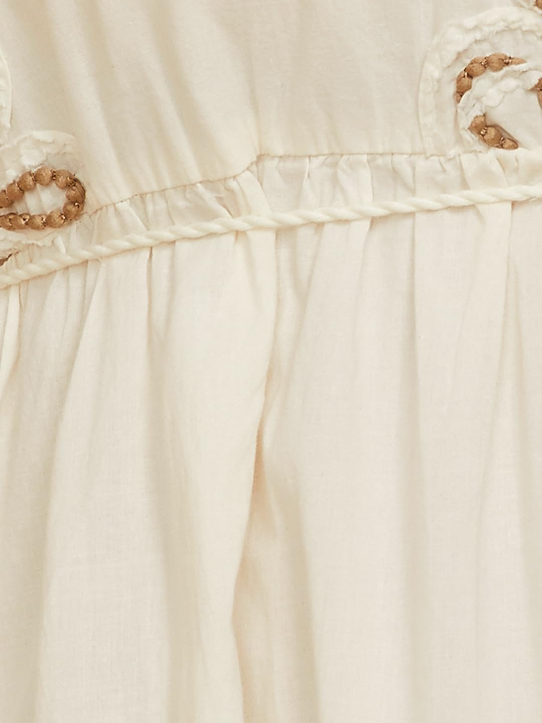 Max Women Embroidered Tiered Dress (Off White_6XL)