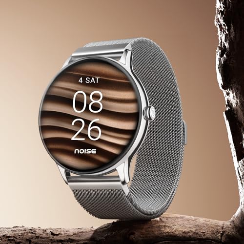 Noise Twist Go Round dial Smartwatch with BT Calling, 1.39" Display, Metal Build, 100+ Watch Faces, IP68, Sleep Tracking, 100+ Sports Modes, 24/7 Heart Rate Monitoring (Silver Link)