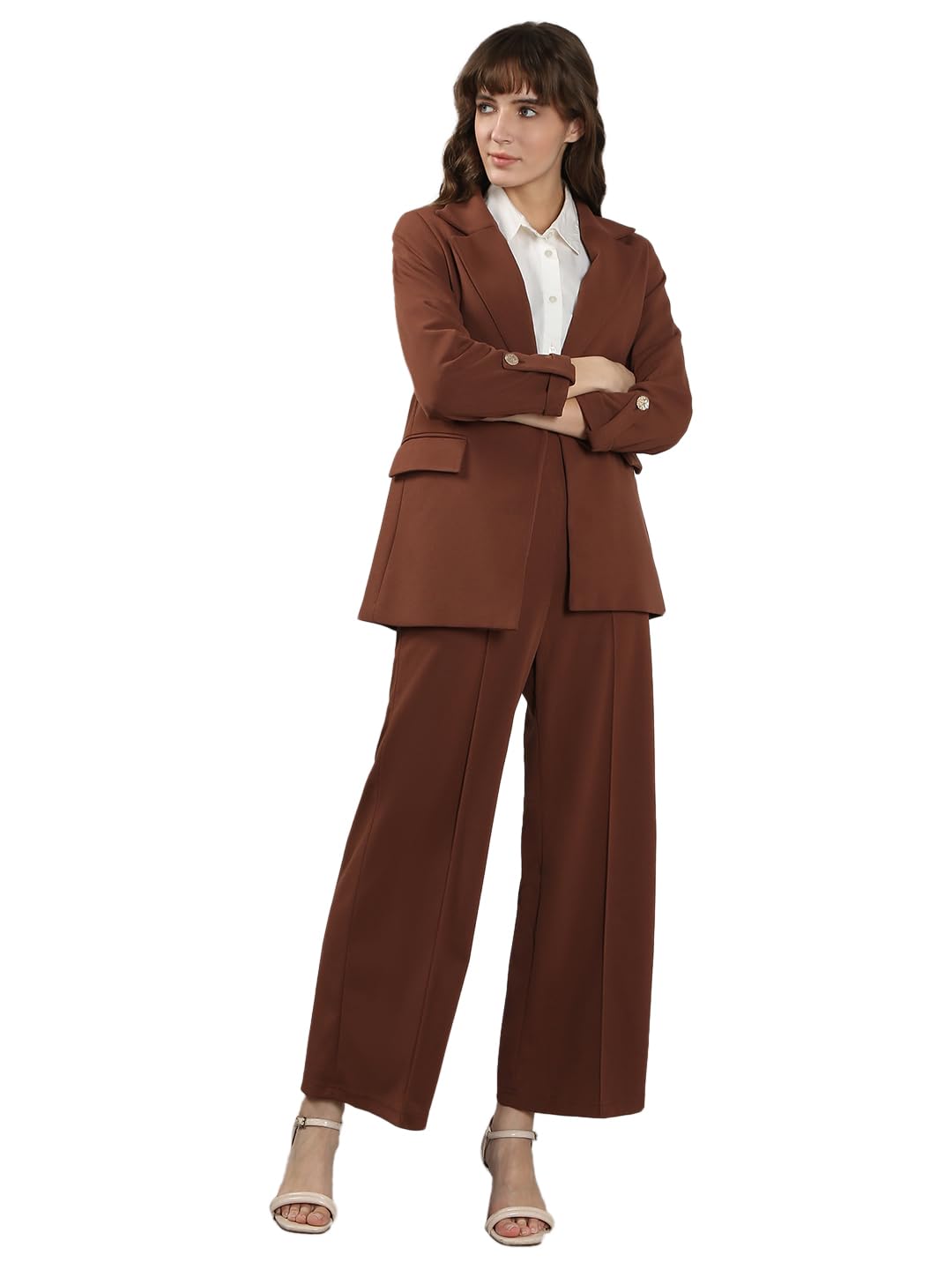 VERO MODA Women's Regular Fit Brown Blazer