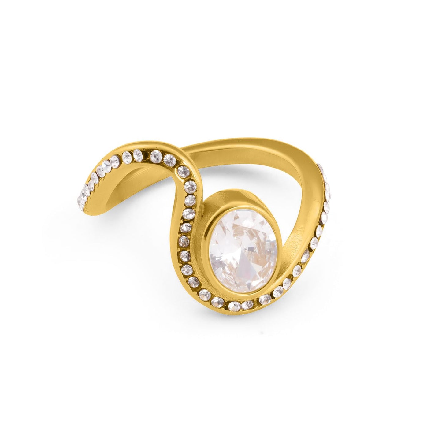 PALMONAS Statement Crystal Ring for Womens (Size-7) - Gift for Girls & Women, Women's Jewellery | Waterproof & Anti Tarnish Rings