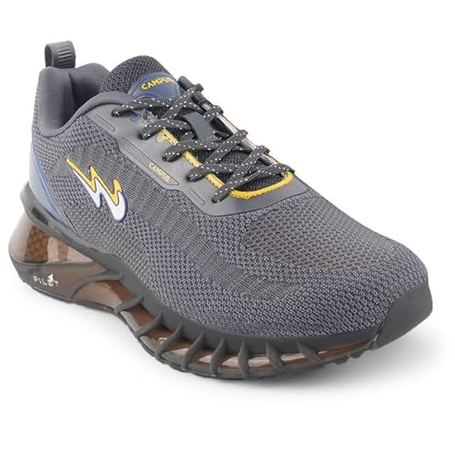 Campus Men's Hood D.Gry/R.BLU Sneakers - 6UK/India 22G-974A