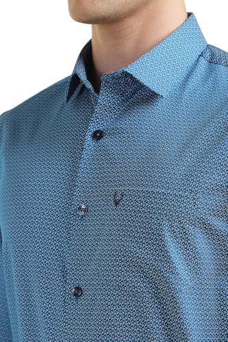 Allen Solly Men Blue Slim Fit Print Full Sleeves Formal Shirts