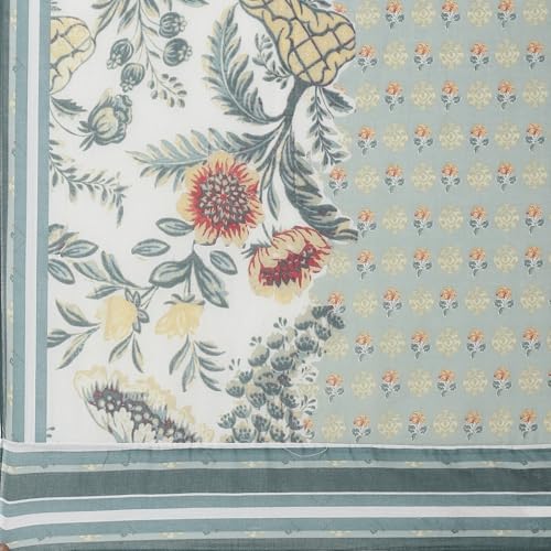 BIBA Women Sage Green Pure Cotton Floral Kalidar Suit Set_44