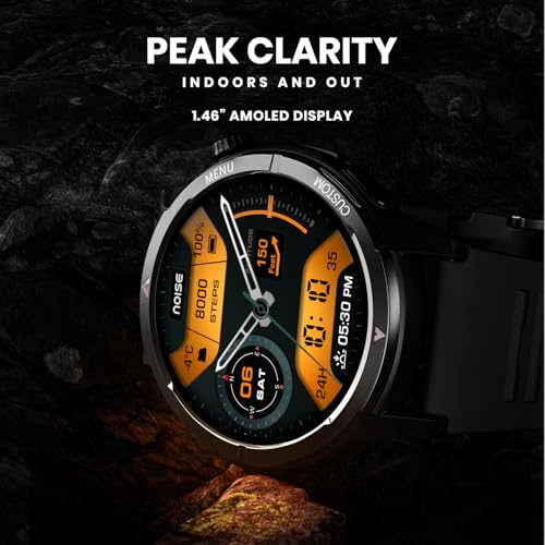 Noise Endeavour 2 Rugged Smart Watch – 1.46″ AMOLED Display, Built-in GPS, ABC Sensors, Up to 7-Day Battery, 5ATM Water Resistance, AI, Strava Integration, for iOS & Android (Silver Grey)