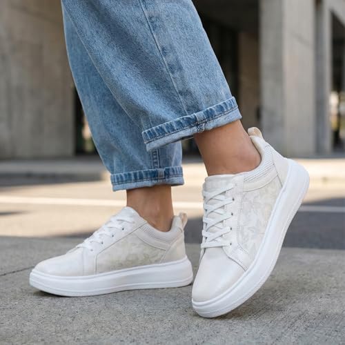 KazarMax Premium AERO Kicks Women Beige Party Sneakers -7 UK