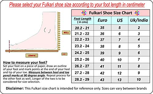 Fulkari Women's Celosia Skin Gold Soft Leather Embroidered Jutis | Bite and Pinch Free Jutti | Punjabi Formal Juttis | Girl's Wedding Flat Ladies Mojari | Formal Ethnic Juti | 36