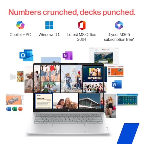 HP Omnibook 3, Snapdragon X Processor 45 Tops (8GB LPDDR5x,512GB SSD) 2K WUXGA, 14''/35.6cm, Win 11, M365*Office 24,Silver,1.42kg, hz0056QU, Lighter mini Charger, FHD IR Camera, Next Gen AI Laptop