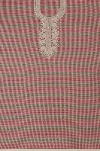 Soch Womens Fuchsia Cotton Geometric Print Unstitched Dress Material With Thread Work