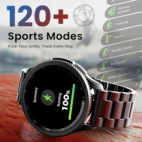 GOBOULT Pyro Smartwatch 1.43'' AMOLED Screen, BT Calling 5.3, 600 Nits Brightness, IP68, 150+ Watchfaces, 120+ Sports Modes, AI Voice Assistant, SpO2 Monitoring (Gun Metal)
