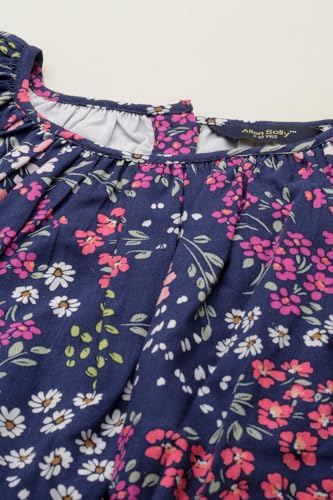 Girls Navy Print Casual Dress
