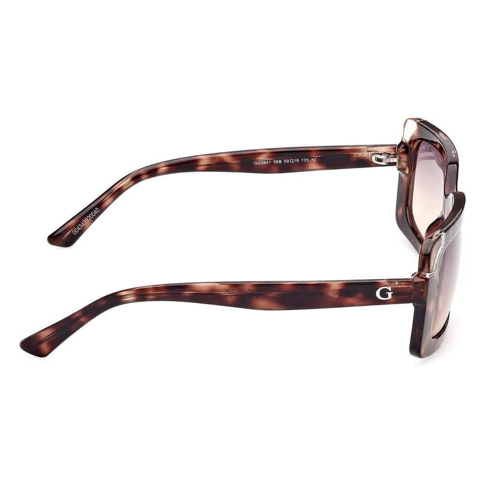 Guess Gu7841@5956B#, Havana/Other Rectangular Non-Polarized Sunglasses, Women's Regular, Havana/Other,Large, Brown