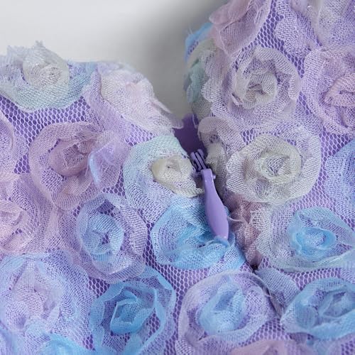 Hopscotch Girls Purple Sleeveless Floral Applique Ruffled Dress For Age (12-18 Months)