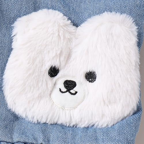 Hopscotch Girls Blue Full Sleeves Denim Hooded Jacket with Fleece Lining For Age (4-5 Years)