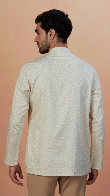 Manyavar Mens Short Kurta Only Cream (XL)