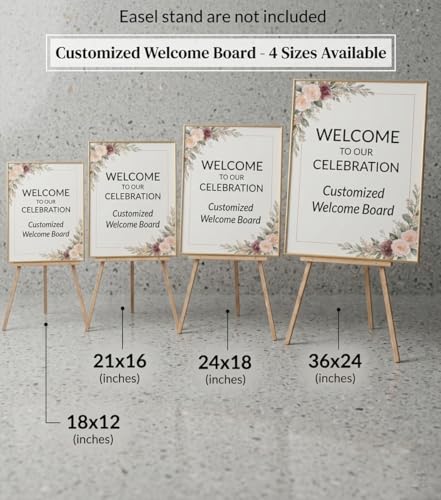 Party Perfect Designs Personalized Anand Karaj Welcome Board for Sikh Wedding Ceremony, Custom Name and Date Sign, 3mm/5mm Thickness, Premium Print, Multi Design Options (Blush Peach Pink)
