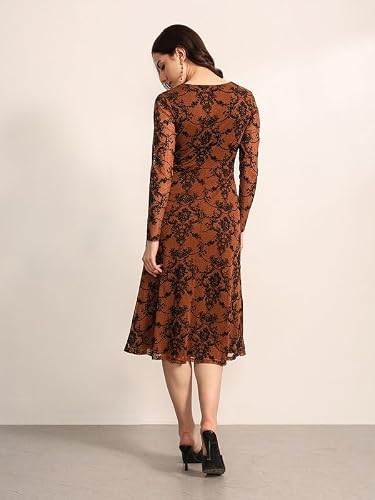 Kazo Lulu Midi Dress (Brown S)