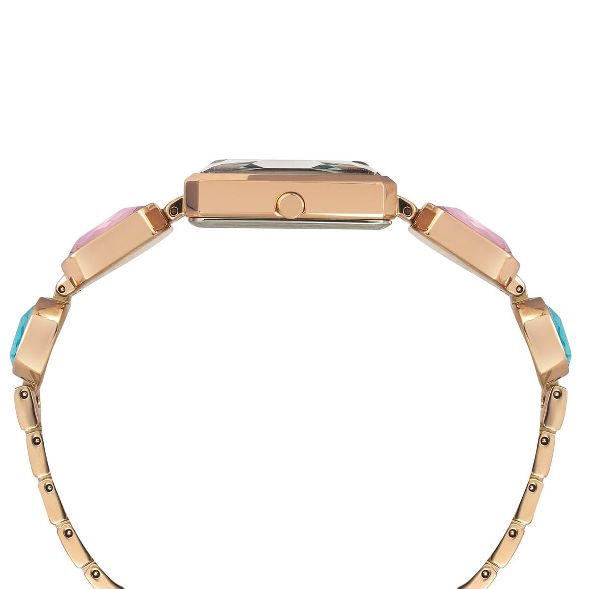 TIMEX Fria Analog Watch for Women with Blue Rectangle Dial & Rose Gold Brass Bracelet Band Water Resistant Women's Wrist Watches - TWEL16900