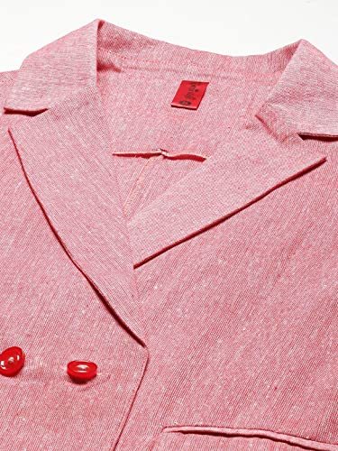 Cottinfab Women Pink Solid Regular Fit Double Breasted Blazer