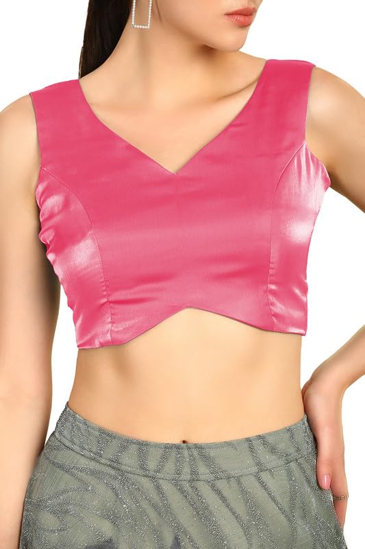 Soch Womens Fuchsia V-Neck Princess Line Tissue Padded Blouse