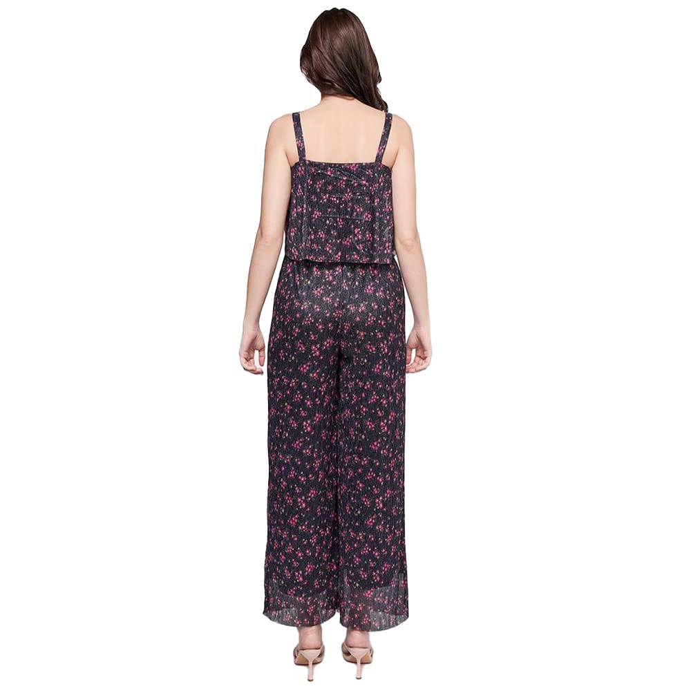 AND Floral Polyester Sleeveless Womens Ankle Length Jumpsuit (Multi, 16) Multicolour