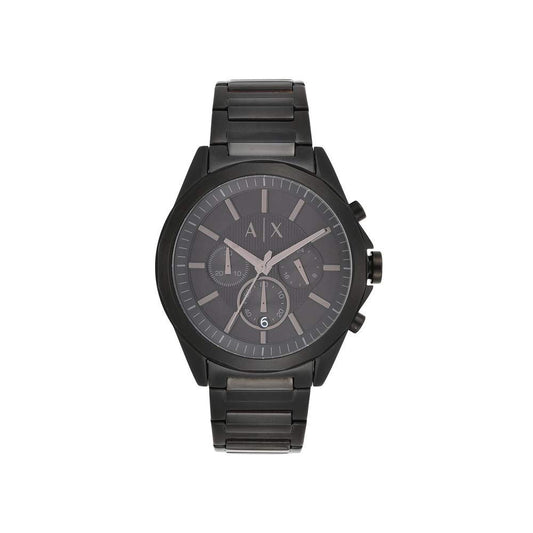 Armani Exchange Stainless Steel Drexler Analog Black Dial Men's Watch - Ax2601, Band Color:Black
