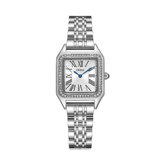 ORSGA Women Watches Cadence Watch for Women - Stylish Silver Latest Stylish & Unique Diamond Square Watch for Women&Girls, Analog Wrist Ladies Watch