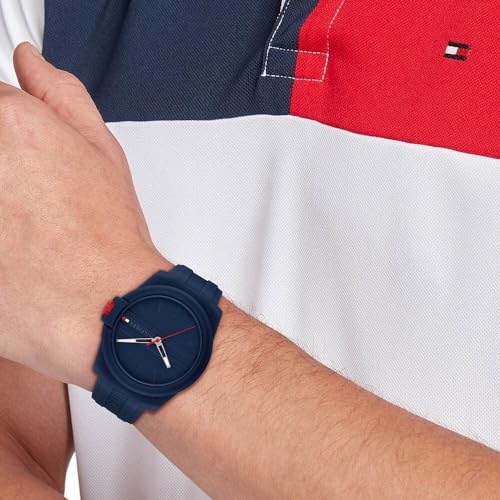 Tommy Hilfiger Quartz Analog Blue Silicone Strap for Men-TH1710595W