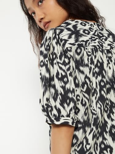 Max Women Printed Top(Black_XXL)