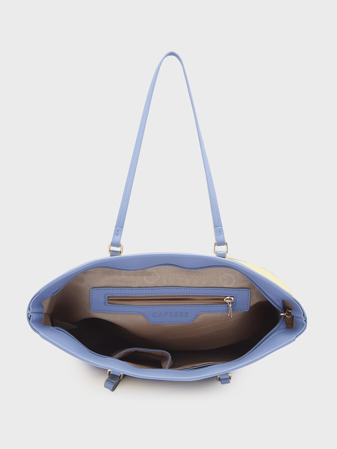 Caprese Renee Tote Large Yellow Bag for Women|Shoulder & Handheld Bag with Spacious Design, Multi-Compartment, Durable, Comfortable Straps for Work, Travel, Shopping & Daily Use