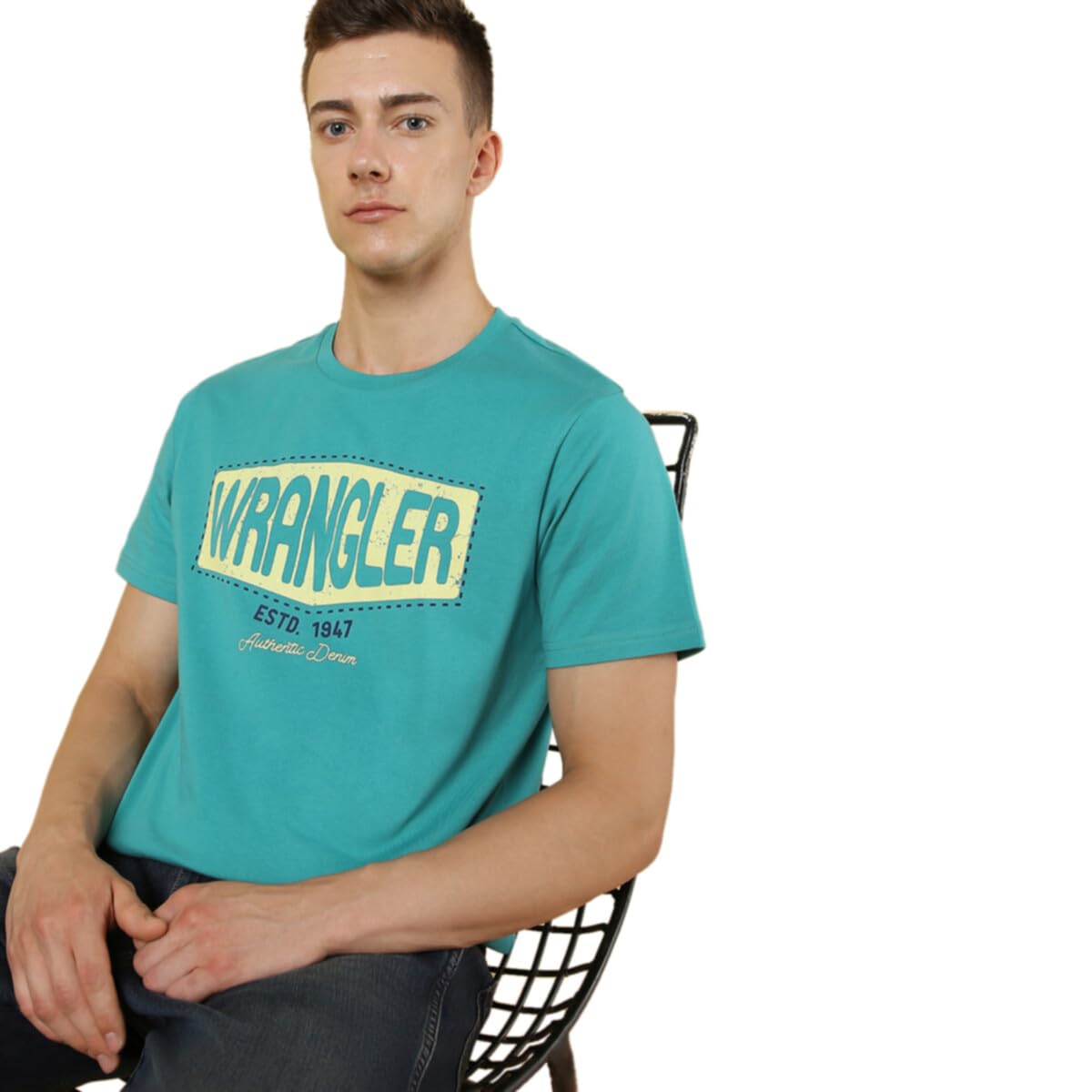 Wrangler Men's Regular Fit Shirt (WMTS006121_Porcelain Green