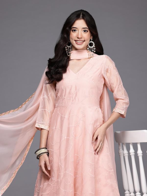 Ahalyaa Women's Polyester Kurta Set (AHKUPNDU-COMBO-1124_Pink