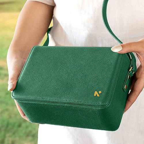 NEORAH - Ladies Box Sling Bag ELEANOR+Magnetic Closure+Spacious Main Compartment+Adjustable Strap|Hand Crafted Vegan Leather|Crossbody For Women|Multipurpose Everyday Shoulder Bag Purse – DARK GREEN