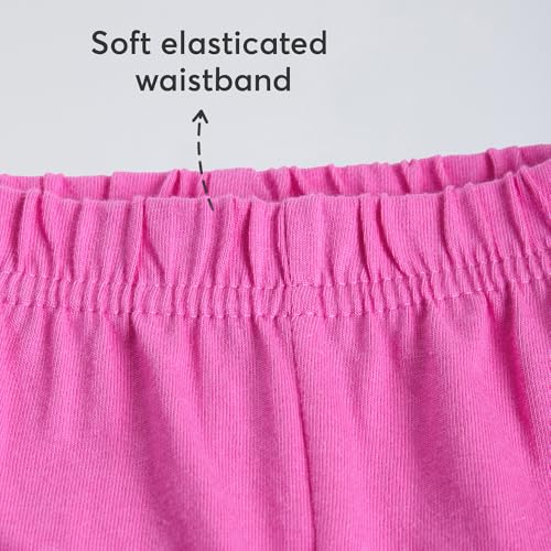 Hopscotch Girls Pink Full Sleeves 2-Pc Colourblock Cotton Jogger Set For Age (4-5 Years)