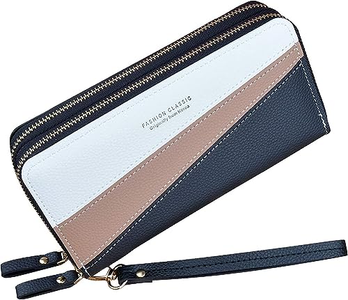 Valerie Women Wallet Zipper Wallets For Girls Leather Clutch Multi Slot Wallet Girls Zipper Coin Large Purse Wallet For Women (Black)