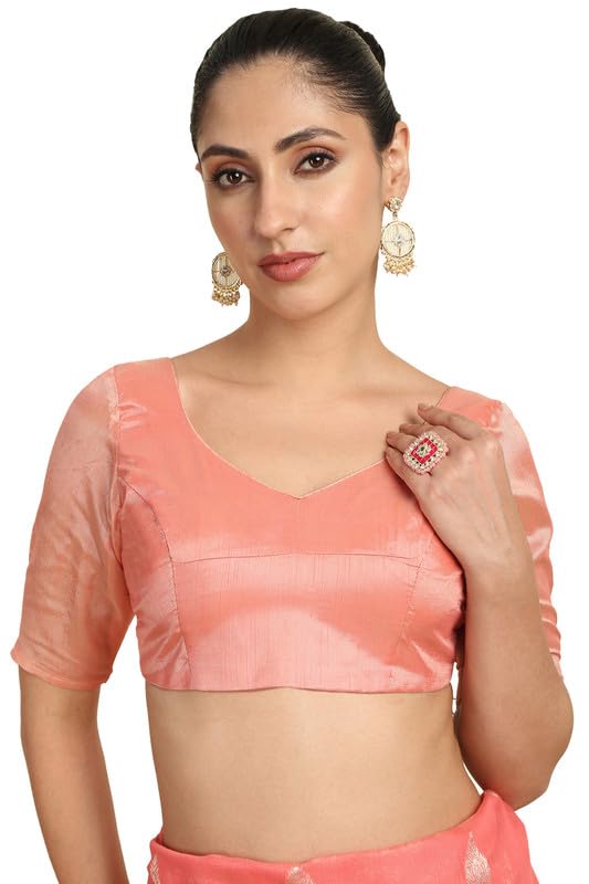 Soch Womens Pink Tussar Zari Woven Saree