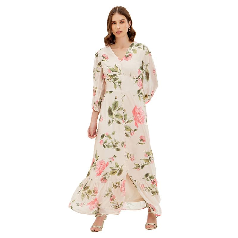 Kazo Allison Maxi Dress for Women Beige