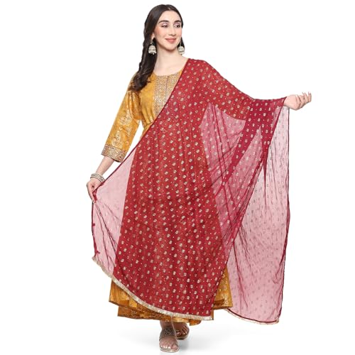 Rangriti Women Polyester Regular Dupatta(RMMSHIMMERY18462_FREE_Red)