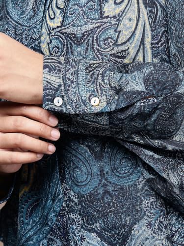 Ritu Kumar Blue Paisley Full Sleeve Top